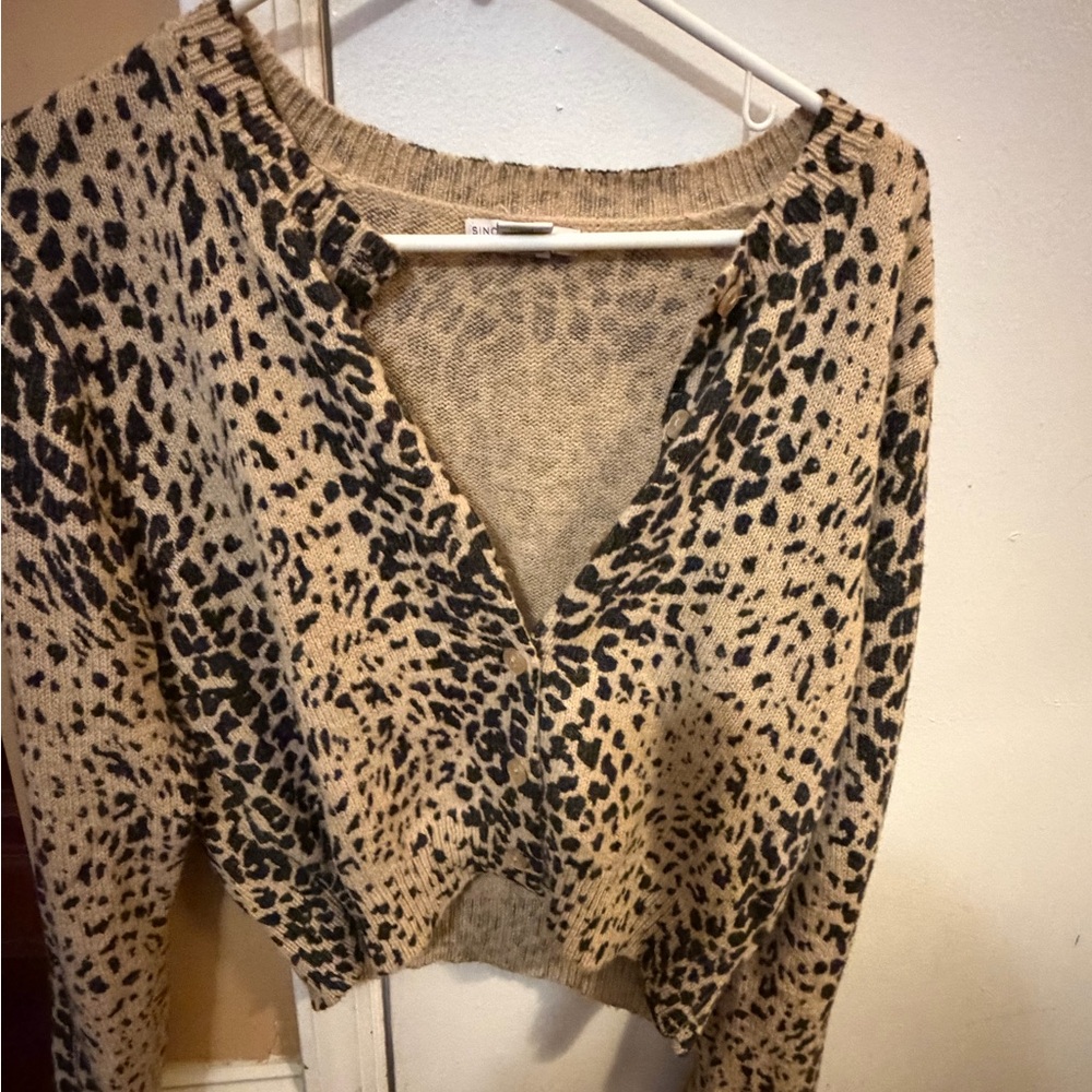 Sincerely Jules Leopard Print Cardigan - Black and Tan